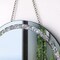 QMDECOR Crush Diamond 12 inch Wall-Mounted Mirrors with Iron Chain Home Decoration Round Silver Crystal Sparkling Decorative Mirror